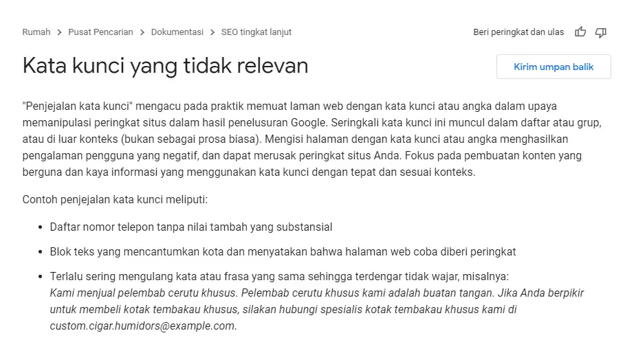 Apa itu SEO? 38 penjejalan kata kunci