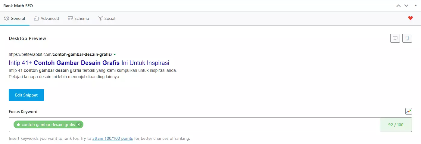 Apa itu SEO? 34 rankmath edit snippet